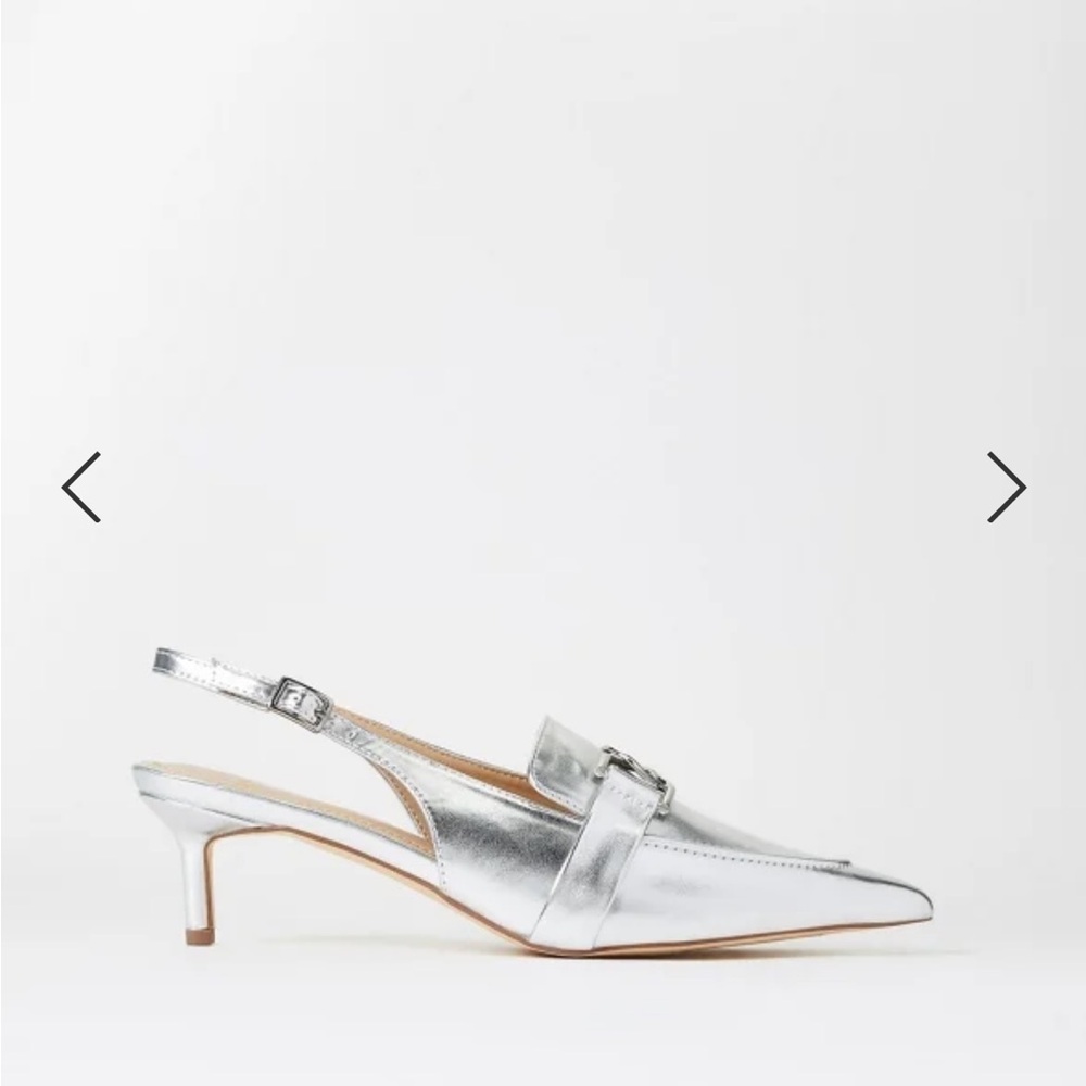 Iris Silver Slingback Pumps